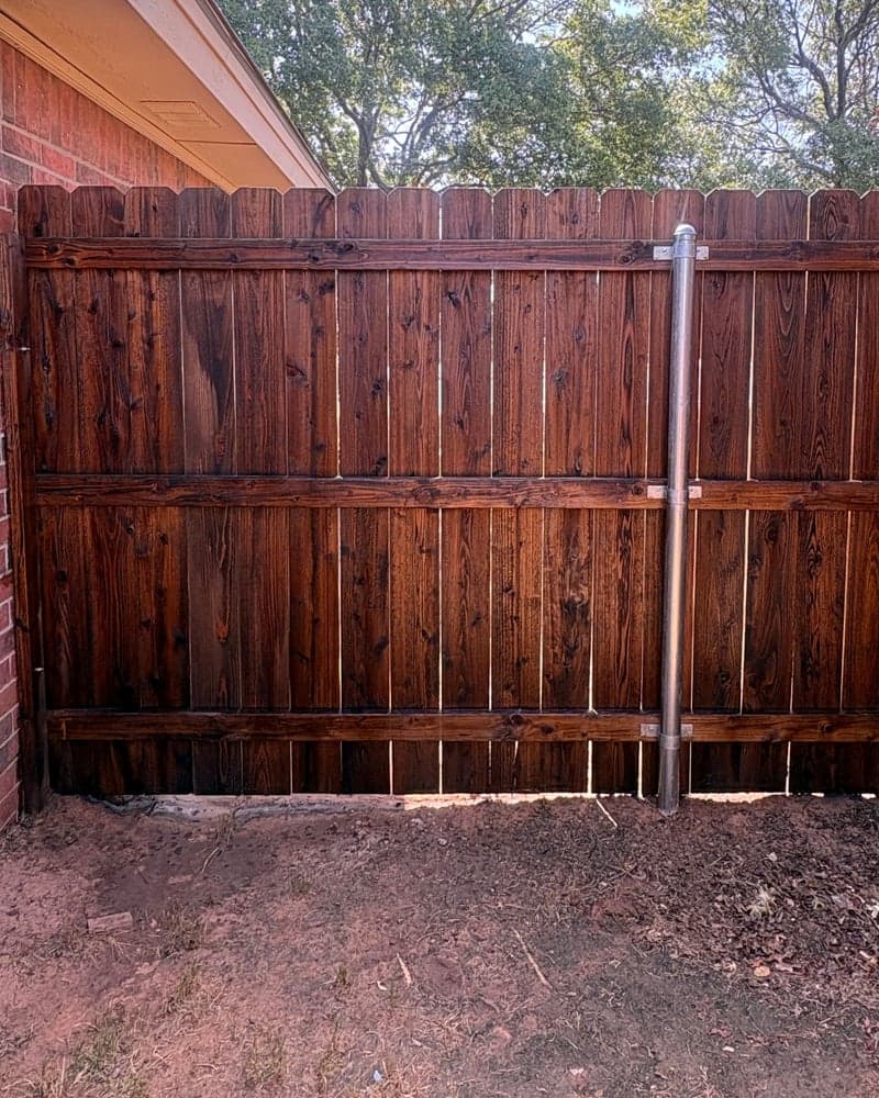 The same wood gate after staining